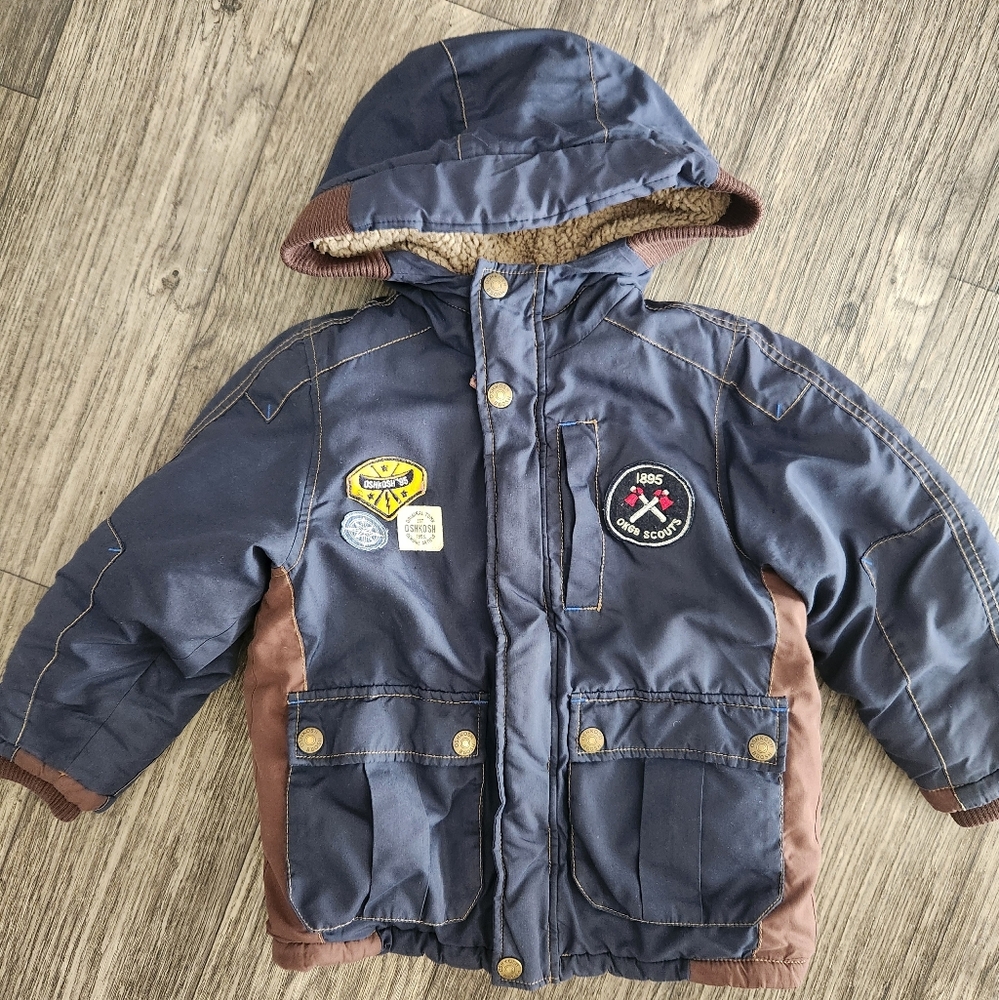 Oshkosh Bigosh Kids Size 6 Blue and Brown Hooded Jacket
